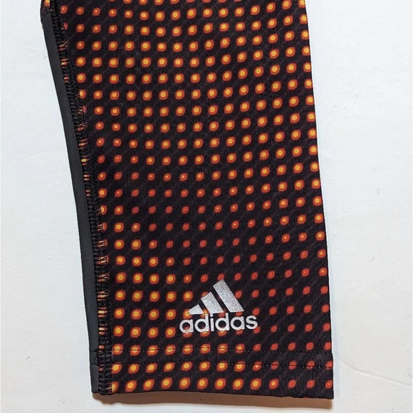 Adidas Tech Fit Medium Compression Climalite Workout Pants Small Woman's Orange - Picture 2 of 9